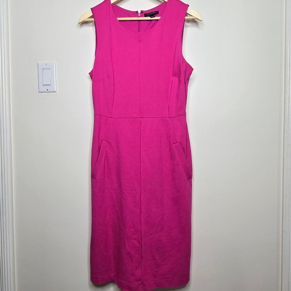 LANDS' END Fushia Pink Sleeveless Dress w/ Pockets Size 10